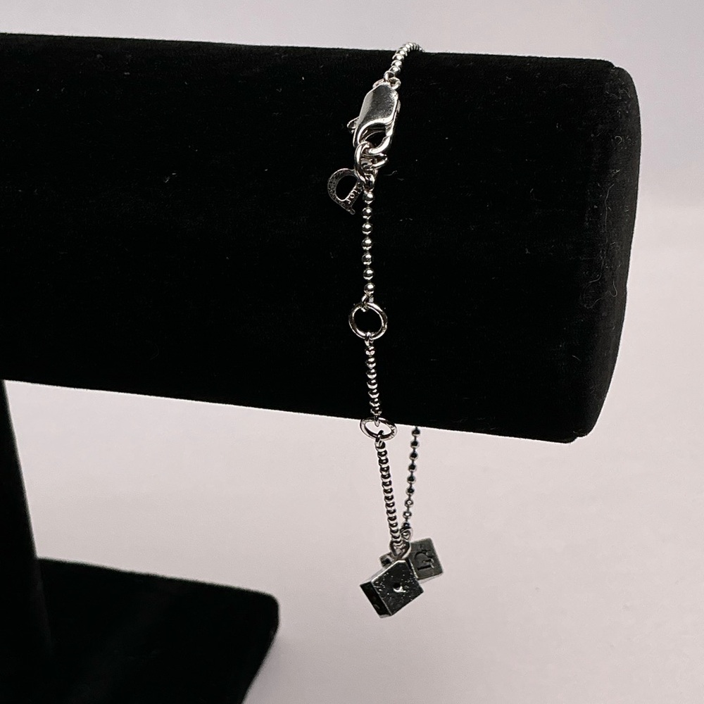 Vintage authentic Christian Dior Oblique Dice Silver Charm Bracelet - Picture 6 of 6